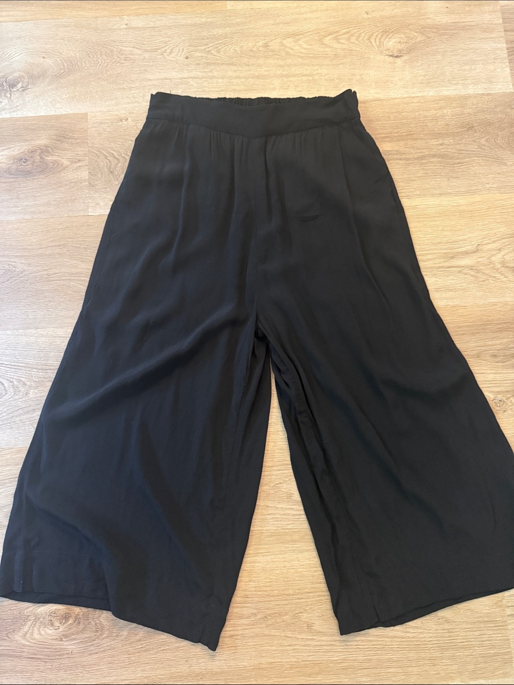 Madewell Black Wide-Leg Culotte Pants